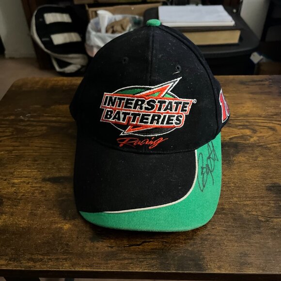Interstate Batteries Bobby Labonte Signed Autographed NASCAR Fastened Cap Hat 18 - Picture 2 of 6